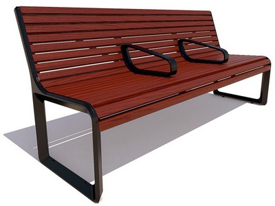 Парковая скамейка чугунная Милан с разделителями, Лиственница