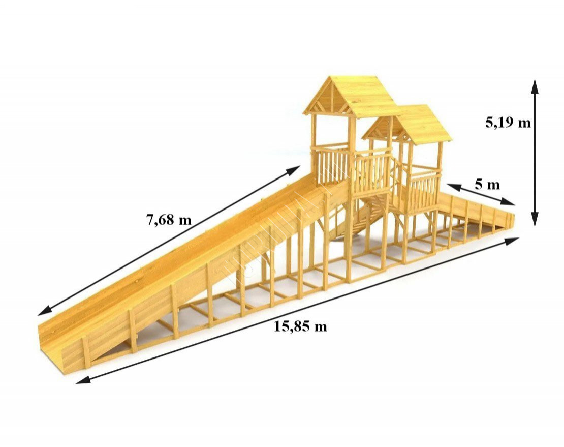 Зимняя горка TORUDA Север wood-7/4 (скат 7,7 м и 5 м)