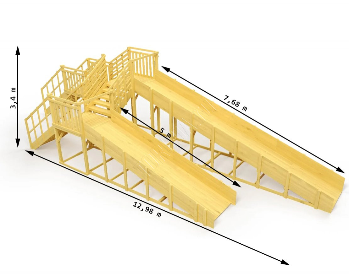 Зимняя горка TORUDA Север wood-7/5 (скаты 5 м и 7,68 м)