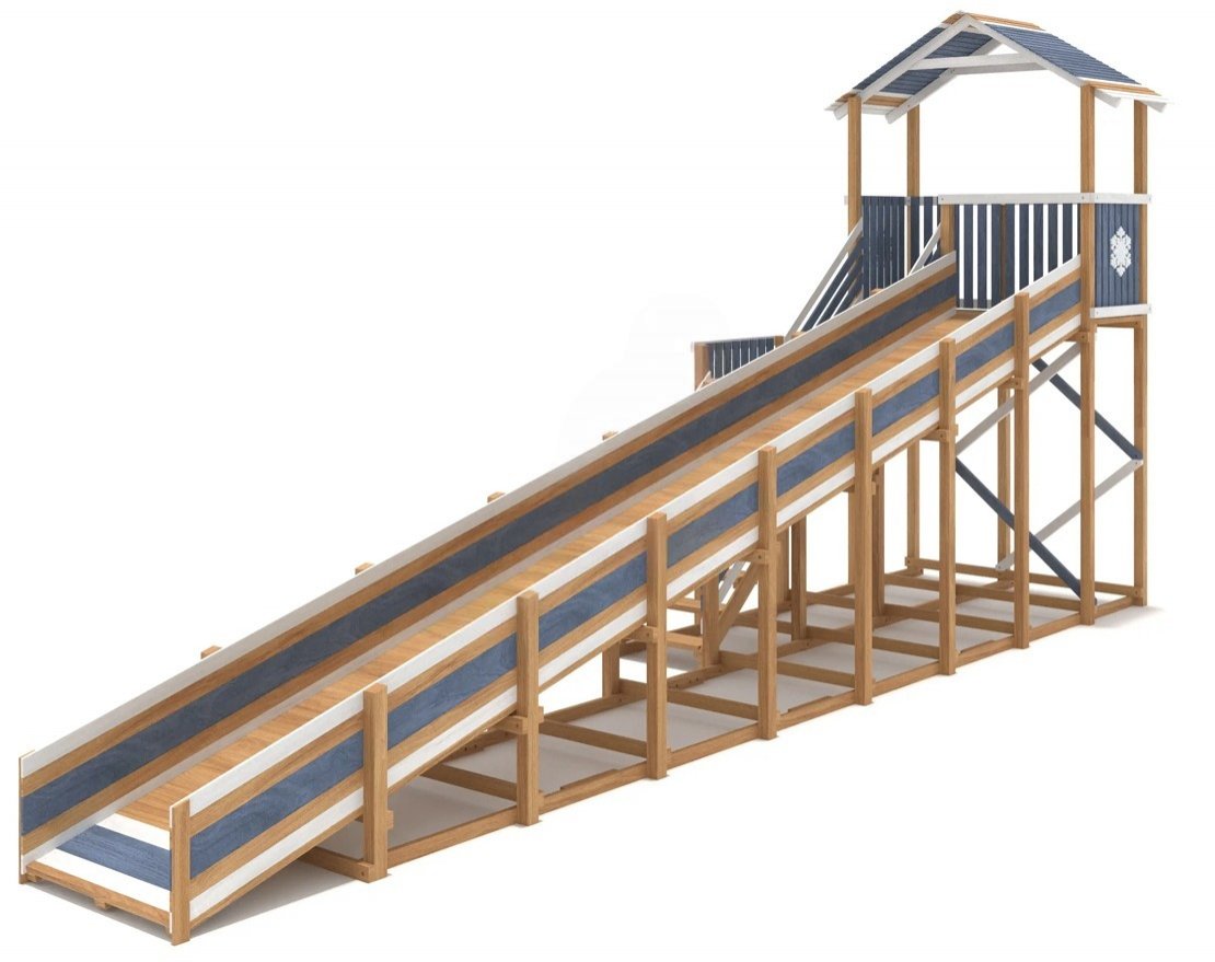 Зимняя горка Snow Fox (Домик), скат 10 м мод. 2 - вид 2